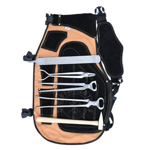 Custom Farrier <b>Tools</b> Kit with Brown Apron 15in Hoof Nipper Cutter Fire Tong Pointed Hammer Pull Off <b>Tool</b> & Finishing Rasp File - Product Image 1