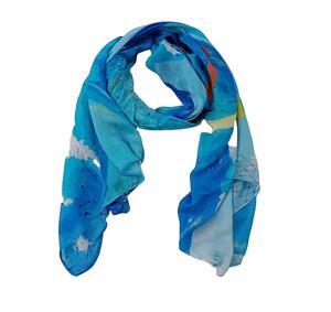 Gran oferta, bufanda de algodón Modal 100% para mujer, pájaro de playa, estampado Digital, textura suave de alta calidad, hoja de Argyle del último diseñador - Product Image 5