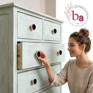 Bouton de meuble rond en laiton avec insert en émail noir, design moderne pour chambre, salon, commode et cuisine - Product Image 5