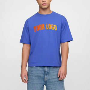 T-shirt homme 100% coton haute qualité, logo imprimé DTF personnalisé, coupe ample, respirant, écologique, style hip hop. - Product Image 1