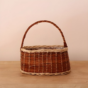 ตะกร้าหวายทรงรีลึกคุณภาพสูง ตะกร้าใส่ของขวัญอเนกประสงค์ สำหรับจัดเก็บของขวัญ - Product Image 1
