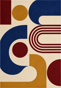 Alfombra Moderna Abstracta Rectangular de Lana con Diseño Geométrico, Resistente a las Manchas, con Base de Algodón para Sala de Estar - Product Image 6