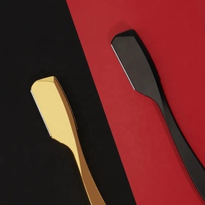 High Quality Stainless Steel <b>Plastic</b> Handle Foldable Straight Razor Single <b>Edge</b> Blades Professional Barber Shaving Holder Clean - Product Image 3