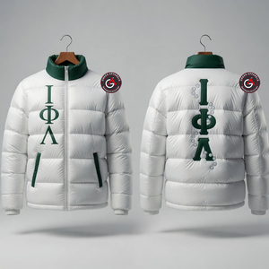 Iota Phi Lambda ขายส่งโลโก้ที่กําหนดเอง oem เย็บปักถักร้อยฤดูหนาวเสื้อแจ็คเก็ตฟองผู้ชายขนาดใหญ่กลางแจ้งผู้ชายแจ็คเก็ตปักเป้า - Product Image 4