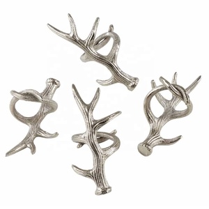 Anillo de Servilleta de Asta de Ciervo Dorado de Alta Calidad, Anillo de Servilleta de Aluminio para Decoración de Mesa de Comedor para Bodas, Cumpleaños y Fiestas - Product Image 2