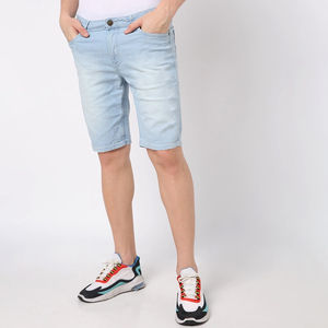Skin-Friendly Soft Cotton <b>Men</b> Denim Shorts Light Blue Baggy Denim Shorts Tear-Resistant Sturdy <b>Men</b> Denim Shorts Heavy Duty - Product Image 4