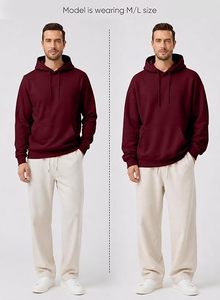 Sudadera con Capucha Extra Grande para Hombre, Color Sólido, Felpa, Deportiva, Invierno, Impresión Digital, Impermeable, Corte Regular - Product Image 4