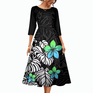 Luxury Clothes for Women High-End Plus Size <b>Hawaii</b> Floral Printed Casual <b>Dress</b> Sexy Formal Polynesian Tribal Design Custom <b>Dress</b> - Product Image 1