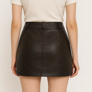 Nueva Llegada: Faldas de Cuero Genuino para Mujer, Cintura Alta y Estilo Casual, Faldas de Cuero a la Moda y Sensuales - Product Image 2