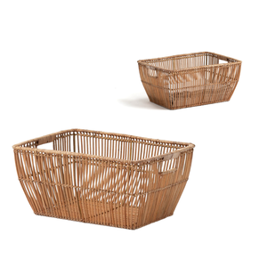Cesta de Almacenamiento Rústica de Bambú y Ratán Hecha a Mano, Ecológica, Organizador Tejido a Mano para Cocina, Baño y Lavandería por Vietrustic - Product Image 2