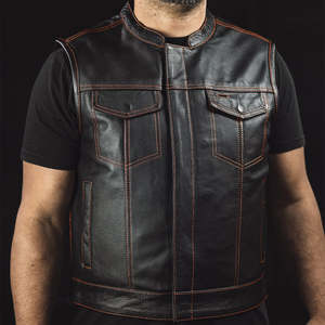 Chaleco de Cuero para Motocicleta Club Cut para Hombre, Múltiples Opciones de Color - Product Image 5