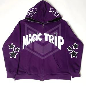 2024 <b>Y2K</b> Streetwear Men's Full Face <b>Zip</b> <b>Hoodie</b> 100% Cotton Fleece Custom Puff Printing Fall/Winter Spring Collection - Product Image 1