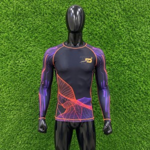 Chemise de compression à manches longues pour homme Topline Products, impression par sublimation, rash guard à manches longues - Product Image 1