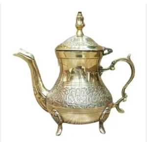Traditional Brass Tea <b>Kettle</b> Handcrafted <b>Vintage</b> Style Metal Whistling Double Wall Eco-Friendly Durable Food Grade Coffee - Product Image 1