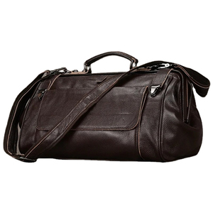 Professional Genuine <b>Leather</b> Logo Print Design Your Own Waterproof Duffle <b>Bag</b> Drawbar Adjustable Strap Zipper Closure Luxury - Product Image 5