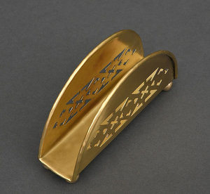 Porta Servilletas de Latón de Alta Calidad, Diseño de Alambre Dorado Sólido, Accesorio Decorativo para Mesa de Cocina, Porta Papel de Latón - Product Image 4