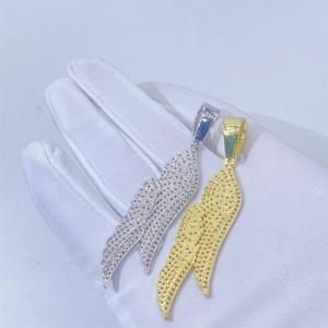 Pendentif Plume en Argent Sterling 925 avec Moissanite VVS, style Hip Hop Iced Out, passe le testeur de diamants - Product Image 5