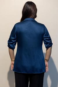 เสื้อเชิ้ต EURELLA Blue Giza Cotton พรีเมียม สวยหรูสำหรับผู้หญิง ใส่ได้ทุกวัน ซื้อโดยตรงจากซัพพลายเออร์ - Product Image 2