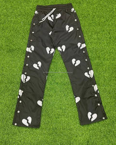 Men's Custom Logo Windbreaker Sweatpants High Lightweight Nylon Stripe <b>Joggers</b> Pants Wide Leg Unisex Cotton Corduroy Trousers - Product Image 1