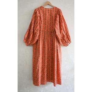 Vestido Boho de Algodón para Mujer, Estampado a Mano, Lavable, Ligero, Transpirable, para Verano, Estilo Casual y Ecológico - Product Image 5