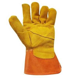 ถุงมือเซฟตี้หนังแยกสีเหลืองที่มีคุณสมบัติกันบาดและป้องกันการกระแทกสำหรับอุตสาหกรรมริกเกอร์งานวิศวกรรมโยธา - Product Image 4