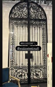 Puerta de Hierro Forjado Estilo Victoriano – Puerta de Entrada Ornamental de Metal de Estilo Antiguo, Puerta Exterior Resistente para Villas y Propiedades - Product Image 3