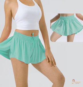 Women's Youth Girls' Running Yoga Gym Sport Biker Tennis Summer <b>Flowy</b> High Waist Breathable 100% Cotton Canvas <b>Shorts</b> - Product Image 1