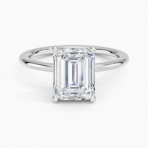 Bague BOJ 086 en argent 925 avec halo de pierres, taille émeraude, solitaire diamant 2 carats couleur D VVS1 Moissanite certifiée GRA, prix bas - Product Image 1