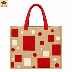 Sac de courses en jute naturel laminé, sac de courses pour la vente au détail, 30x30x15 cm, logo personnalisé, vente en gros, OEM, marque privée, modèle PH-JT-18 - Product Image 2