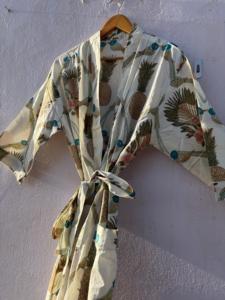 Peignoir Kimono Floral Léger en Coton pour Femme, Robe de Chambre d'Été, Tenue de Spa, Cache-Maillot de Plage avec Ceinture - Product Image 4