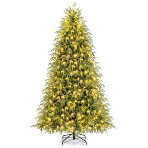 Albero di Natale Pre-Illuminato 2,13m con 400 LED Bianco Caldo, 1217 Punte di Rami, Design a Doppio Strato TPE/PVC, Personalizzabile, Colore Verde - Product Image 1