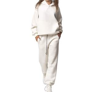 Conjunto Deportivo de Dos Piezas para Mujer, Sudadera con Hombros Caídos y Pantalones, de Alta Calidad, con Logotipo Personalizado, Estilo Casual - Product Image 1