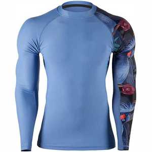 เสื้อรัดรูปสำหรับผู้ชาย ระบายอากาศได้ดี พิมพ์ลายด้วยเทคนิค Heat-Transfer  รับสกรีนโลโก้ สำหรับฝึกศิลปะการต่อสู้ ยิวยิตสู BJJ ป้องกันรังสียูวี UPF50+ แห้งเร็ว ยี่ห้อ Fortleo - Product Image 4