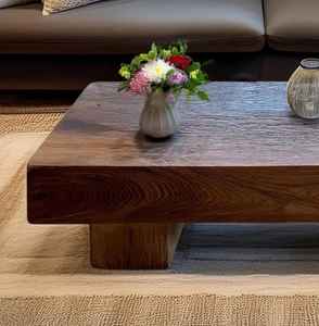 โต๊ะกาแฟไม้ทำมือแบบหนาพิเศษ ปี 2026 ผลิตจากไม้เนื้อแข็ง พร้อมท็อปแบบแผ่นหนาและโครงฐานที่มั่นคง - Product Image 4
