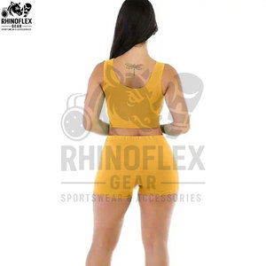 Seamless Solid Front Logo Short Breathable High-waisted Gym <b>Set</b> Women 7 Colors Top Bra Sport Fitness Yoga Short <b>Set</b> - Product Image 5