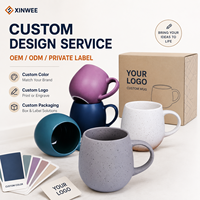 Set Mug Keramik Berbintik Kustom Berbagai Gaya OEM Mug Kopi Keramik Label Pribadi Mug Keramik Grosir Set Mug Keramik
