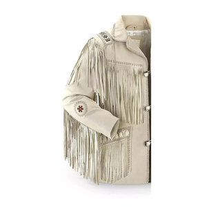 Solid Trader Real <b>Suede</b> Fringe Leather <b>Jacket</b> Cowboy Tassel Style Breathable Fabric Modern Western Wear For Unisex - Product Image 3