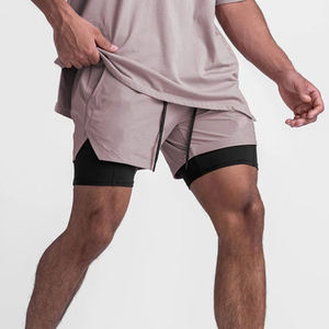 Pantalones Cortos Deportivos de Secado Rápido para Hombre, de Color Sólido, con Cordón, Cintura Alta, Tejido Satinado, Ecológicos - Product Image 2