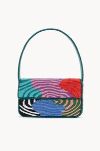Sac à bandoulière personnalisé en gros, motif paysage abstrait ondulé, brodé de perles, création de sac à main en perles de rocaille - Product Image 3