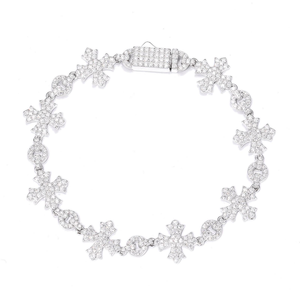 Cross Shape Moissanite Diamond Bracelet 925 <b>Silver</b> Iced Out Link Chain Religious Luxury Jewelry <b>for</b> <b>Men</b> Women Gift - Product Image 6