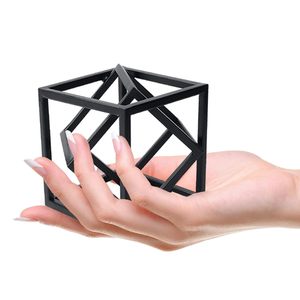 Handcrafted Metal <b>Cube</b> Decorative Ornaments Modern Geometric <b>Cube</b> Sculpture Accents for Home Decor Tabletop Display Decoration - Product Image 5