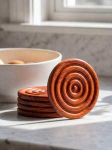 Custom Vintage Bamboo Wooden <b>Drink</b> <b>Coasters</b> Absorbent <b>Coaster</b> Set <b>for</b> Kitchen Dining Room Coffee Tea Wedding Use - Product Image 4