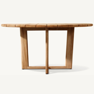 Table ronde en teck, style moderne, en promotion, idéale pour l'extérieur ou la salle à manger. - Product Image 5