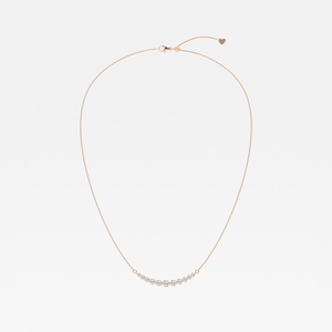 Collar con Diamante Cultivado en Laboratorio de 1 Quilate, Corte Redondo, Curvado en el Centro, Joyería de Moda para Mujer, Cadena Elegante y Brillante - Product Image 3