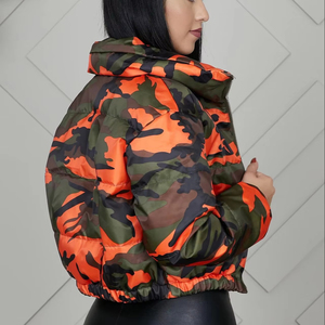 <b>Camo</b> Sublimation Embroidery Men's Hooded Padded Warm Winter Zip-Up Puffer Coat Custom Logo Casual - Product Image 1