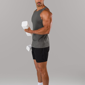 Men's Cotton Tank Tops Gym Exercise Fitness Sports <b>Vest</b> with Wide Shoulder Round Neck Sleeveless Shirt Casual Wear Tank Tops - Product Image 2