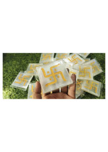 แผ่นชาร์จพลังงานจากคริสตัลเซเลไนต์ธรรมชาติ พร้อมสัญลักษณ์ซัทยาสลัก สำหรับตกแต่งบ้าน ขายส่งจำนวนมาก - Product Image 3