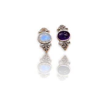 925 Sterling Silver Classic Design Rainbow & Moonstone Gemstone <b>Ring</b> Fine Jewelry Silver With Bezel Setting For Women Wholesale - Product Image 1
