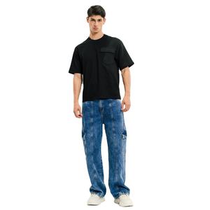 กางเกงยีนส์ขากว้างผู้ชายคุณภาพสูง ระบายอากาศได้ดีสำหรับฤดูร้อน รับสกรีนโลโก้ กางเกงยีนส์ลายปะติดสำหรับผู้ชาย - Product Image 4