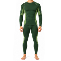 Ensemble de survêtement de compression respirant et extensible pour hommes, avec t-shirt à manches longues et leggings, idéal pour la course, l'entraînement, le fitness et le sport – Personnalisable